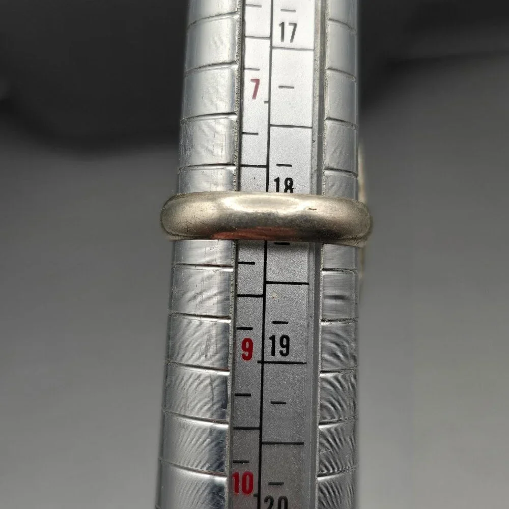 Triplet Opal Statement Ring VTG Pink Iridescent Glass Cabochon Size 8 Silver Plt - Picture 7 of 12